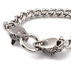 201 Stainless Steel Curb Chains Bracelet with Wolf Clasp for Women BJEW-E107-06P-3