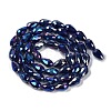 Opaque Solid Color Electroplate Glass Beads Strands EGLA-N013-P6mm-B03-2