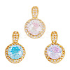 3Pcs 3 Colors Brass Micro Pave Cubic Zirconia Pendants KK-TA0008-25-1
