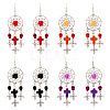 Resin & Synthetic Turquoise Dangle Earrings EJEW-TAC00014-2
