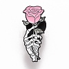 Hand Skeleton with Rose Enamel Pin JEWB-M023-22-1