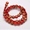 Handmade Millefiori Glass Flat Round Bead Strands LK-P011-02-2