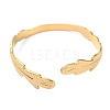 304 Stainless Steel Feather Shape Cuff Bangles BJEW-F457-13G-1