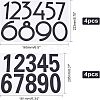 SUPERFINDING 8 Sheets 2 Style PET Sticker Reflective Self Adhesive Vinyl Waterproof 0-9 Number DIY Decorations for Mailbox DIY-FH0002-78-4