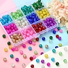 360Pcs 12 Colors Spray Painted Crackle Glass Beads Strands CCG-YW0001-12-5