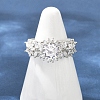 Brass Micro Pave Cubic Zirconia Adjustable Cuff Rings for Women RJEW-C129-04P-2