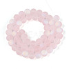 Frosted Transparent Glass Beads Strands GLAA-T032-T8mm-MBB10-2