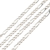 Anti-Tarnish Rhodium Plated 925 Sterling Silver Figaro Chains STER-F052-03P-1