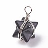 Natural Dyed & Heated Black Agate Pendants G-I220-C11-2