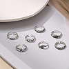7Pcs Tibetan Style Alloy Cuff Toe Rings Sets WG87053-04-3