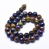 Electroplated Natural Tiger Eye Beads Strands G-O164-03-10mm-2