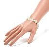 Handmade Millefiori Lampwork & Alloy Heart Beaded Stretch Bracelet BJEW-JB08042-04-3