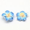 Handmade Polymer Clay 3D Flower Plumeria Beads X-CLAY-Q192-30mm-M-2