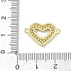 Brass Clear Cubic Zirconia Heart Connector Charms KK-D317-148G-3