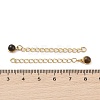 Ion Plating(IP) 316 Surgical Stainless Steel Curb Chain Extender with Natural  Tiger Eye Round Charm STAS-A097-01G-01-3