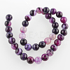 Natural Striped Agate/Banded Agate Round Bead Strands G-E234-08-2