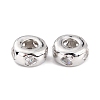 Brass Micro Pave Clear Cubic Zirconia Beads ZIRC-P091-01A-RS-2