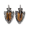 Natural Tiger Eye Faceted Big Pendants G-L524-03AS-04-1