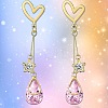 Alloy Rhinestone Heart & Star & Teardrop Stud Dangle Earrings for Women WG86E07-01-1