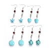 Synthetic Turquoise Dangle Earrings EJEW-JE02976-1