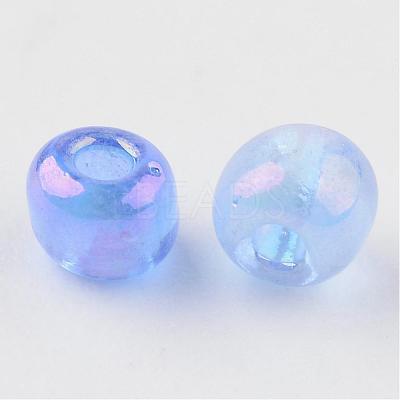 Round Transparent Colors Rainbow Glass Seed Beads X-SEED-A007-3mm-166-1