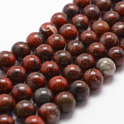 Natural Brecciated Jasper Bead Strands G-G735-35-8mm-1