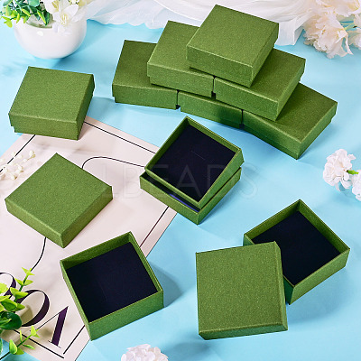 12Pcs Cardboard Paper Jewelry Storage Boxes with Sponge CON-TA0001-43B-1
