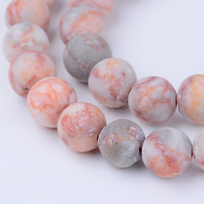 Natural Red Netstone Beads Strands G-Q462-6mm-14-1