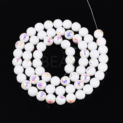 Electroplate Opaque Glass Beads Strands EGLA-N024-01A-A01-1