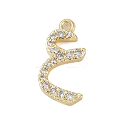 Rack Plating Brass Micro Pave Clear Cubic Zirconia Pendants KK-A224-03J-G-1