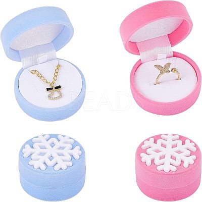 4Pcs 2 Colors Velvet Jewelry Packing Boxes VBOX-CA0001-003-1