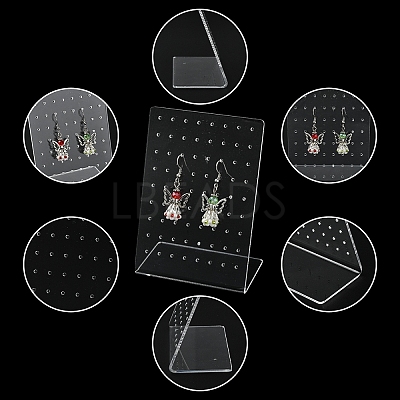 2Pcs L Shaped Organic Glass Earring Display Stands ODIS-YW0001-07-1