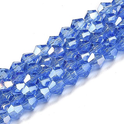 Transparent Electroplate Glass Beads Strands EGLA-A039-T3mm-B07-1