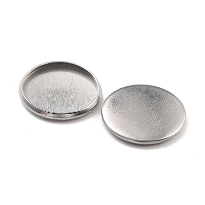 Non-Tarnish 316 Surgical Stainless Steel Cabochon Tray Settings STAS-I187-06D-P-1