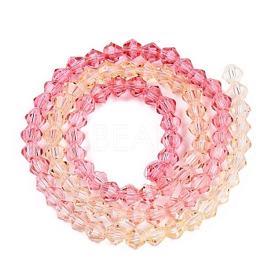 Gradient Color Baking Paint Glass Bead Strands X1-DGLA-A039-T4mm-A02-1