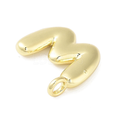 Rack Plating Brass Balloon Letter Pendants KK-C050-01G-W-1
