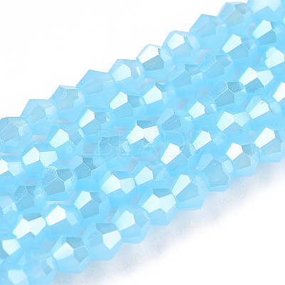 Imitation Jade Electroplate Glass Beads Strands EGLA-A039-J2mm-A03-1