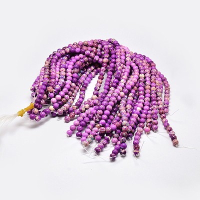Natural Imperial Jasper Beads Strands X-G-I122-8mm-07-1
