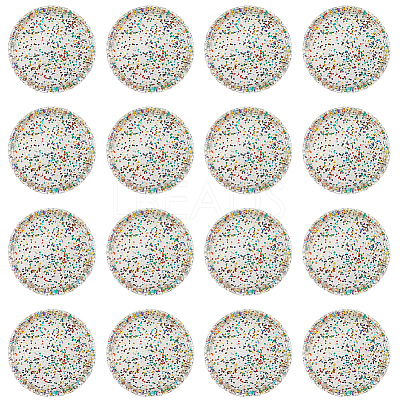50Pcs Flat Round Glitter Powder Transparent Acrylic Loose Leaf Ring Round Binder Discs DIY-CP0012-15-1