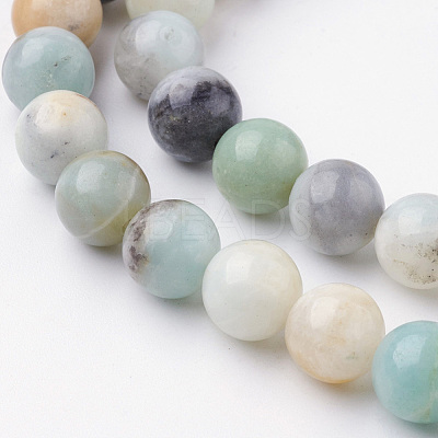 Natural Flower Amazonite Bead Strands G-G735-61-8mm-1