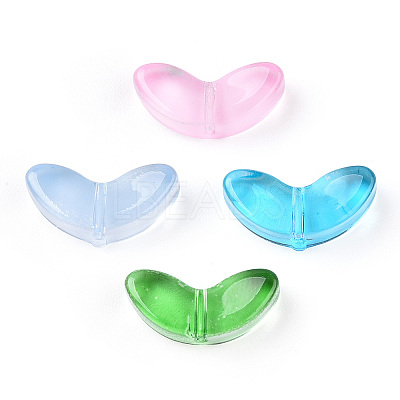 Spray Painted Transparent Glass Beads X-GLAA-T022-27-1
