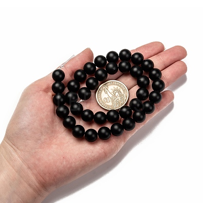 Natural Black Agate Beads Strands X-G-D543-10mm-1