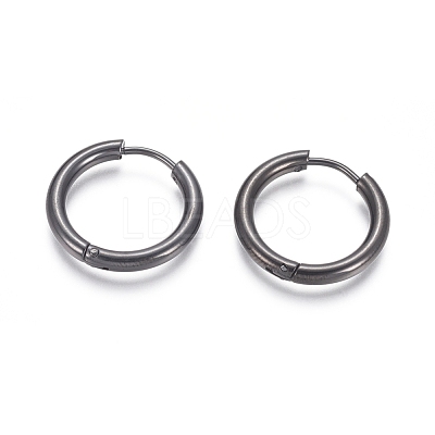 304 Stainless Steel Huggie Hoop Earrings EJEW-F111B-19mm-B-1