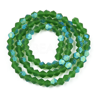 Imitate Austrian Crystal Bicone Frosted Glass Beads Strands EGLA-A039-T2mm-MB25-1