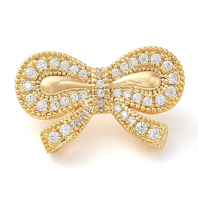 Brass Micro Pave Clear Cubic Zirconia Fold Over Clasps LS-KK-G505-29G-1