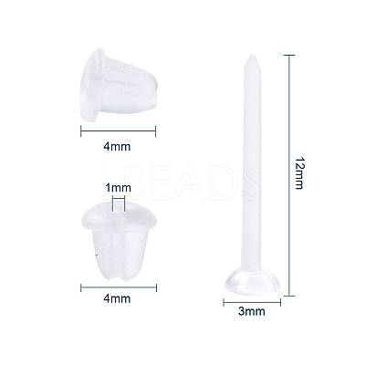 1000Pcs 2 Style Eco-Friendly Plastic Stud Earring Findings KY-YW0001-11-1