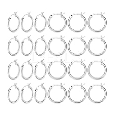 12 Pairs Brass Hoop Earrings for Women EJEW-PH0001-42-1