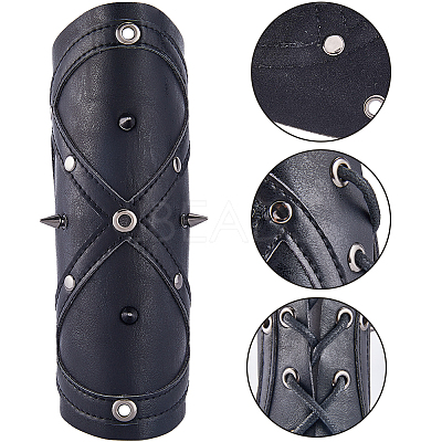 Adjustable PU Leather Cord Bracelet with Wax Cord AJEW-WH0415-24A-1