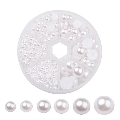 1Box ABS Plastic Imitation Pearl Dome Cabochons SACR-JP0001-09-1