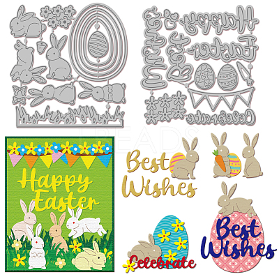 Easter Theme Carbon Steel Cutting Dies Stencils DIY-WH0309-3445-1